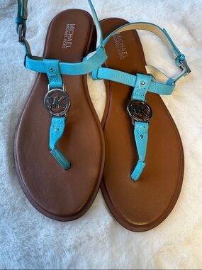 Michael Kors Turquoise Sondra Thong Sandals Size 11